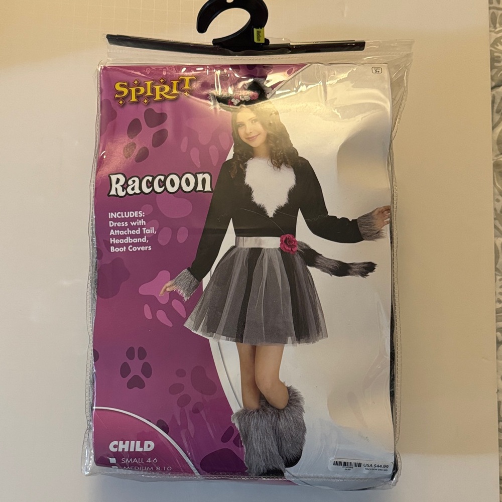 Spirit Black and Gray Raccoon Costume for Kids